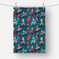 Greyhounds Christmas Dogwalk Tea Towel