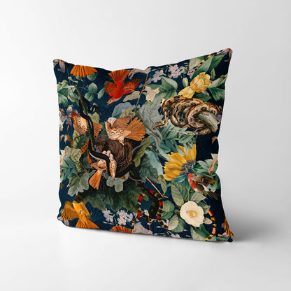 Birds and Snakes Square Cushion