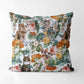 Cat and Floral Pattern III Square Cushion