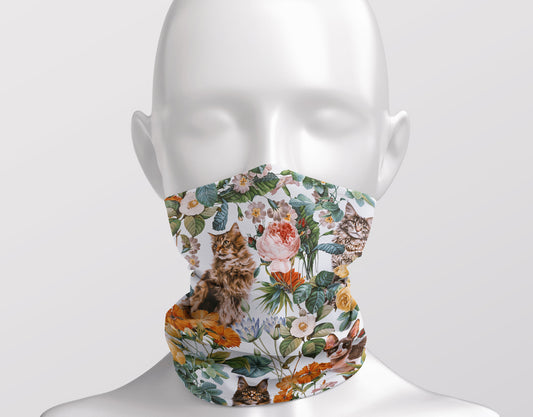 Cat and Floral Pattern III - Adult Snood