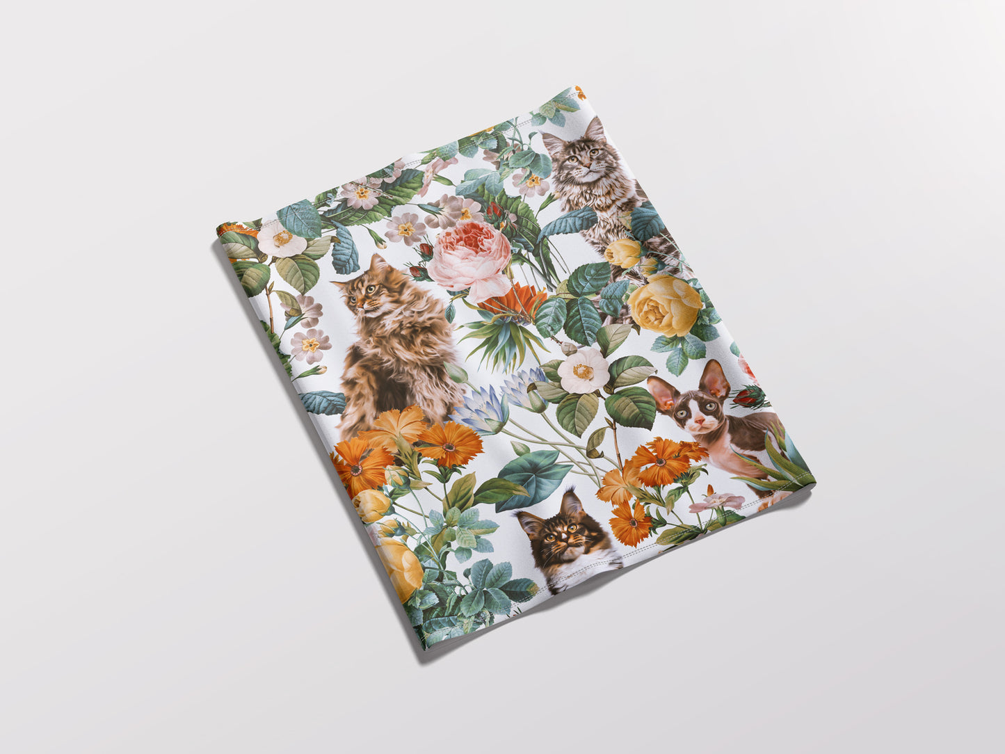 Cat and Floral Pattern III - Adult Snood