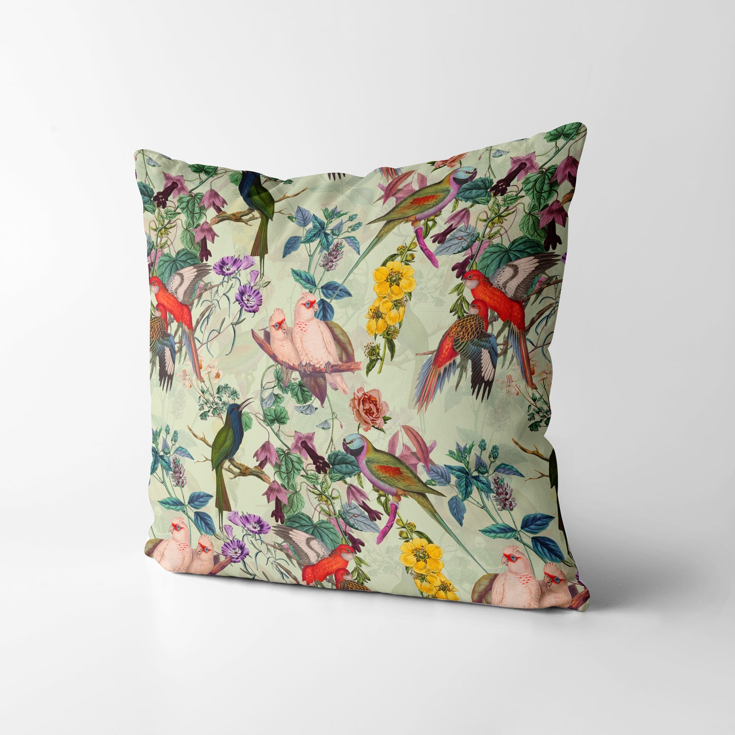 Floral and Birds VIII Square Cushion