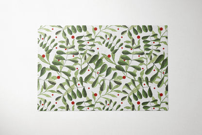 Holly Berry Eucalyptus Christmas Placemat