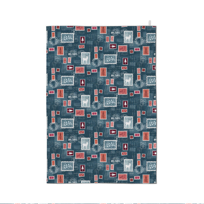 Christmas Stamps Tea Towel