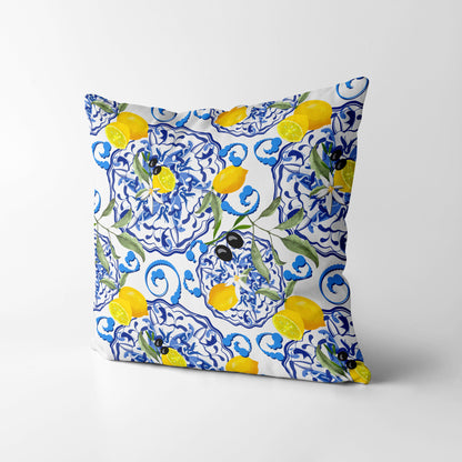 Sicilian Style Citrus Square Cushion