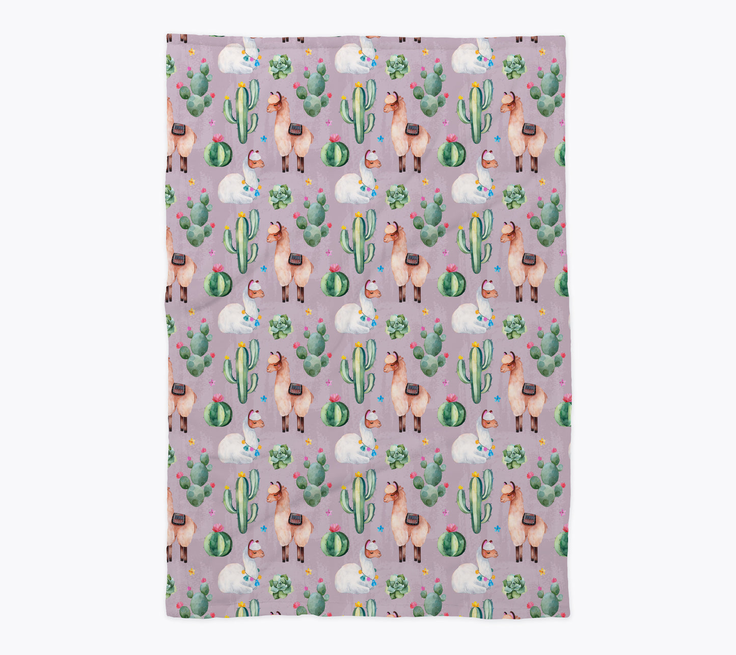 Cactus and Llamas Baby Blanket