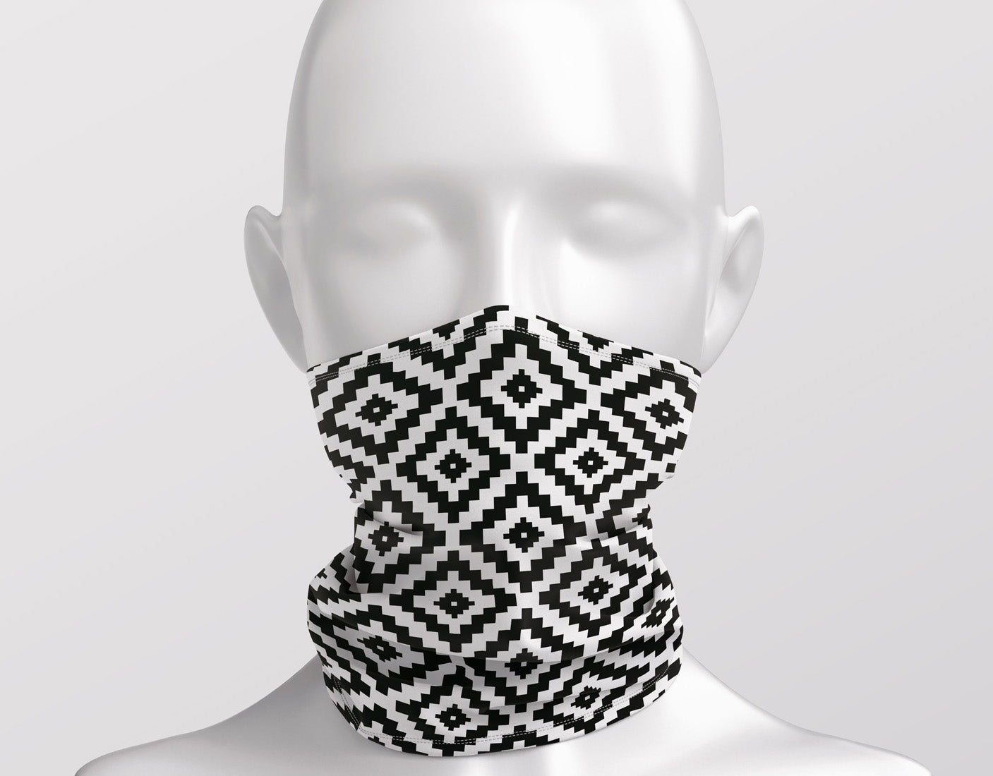 Boho Tribal Black and White Pattern - Adult Snood