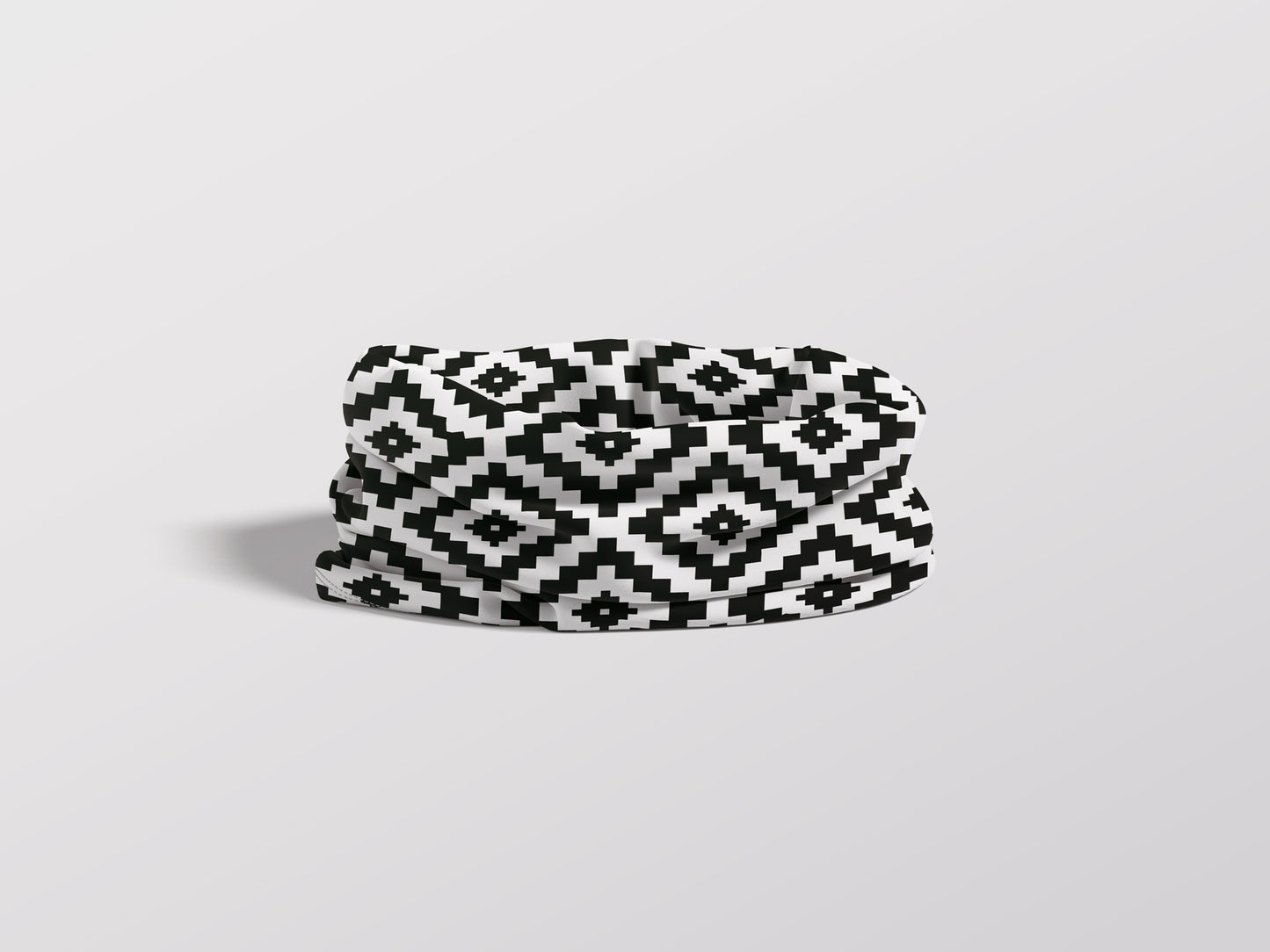 Boho Tribal Black and White Pattern - Adult Snood