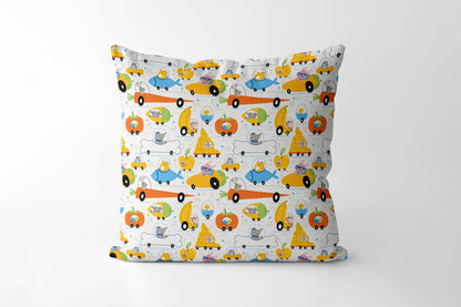 Animal Food Transport kids Square Cushion