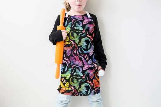 Dragon Fire Dark Rainbow Kids Apron