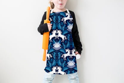 Unicorn Damask Kids Apron