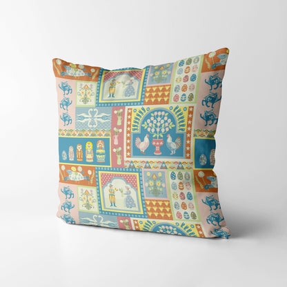Spring Folk  - Square Cushion