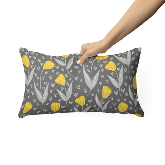 Modern Hand Drawn Floral - Rectangle Cushion