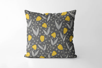 Modern Hand Drawn Floral - Square Cushion