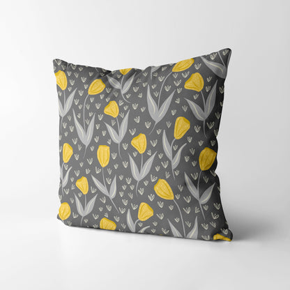 Modern Hand Drawn Floral - Square Cushion