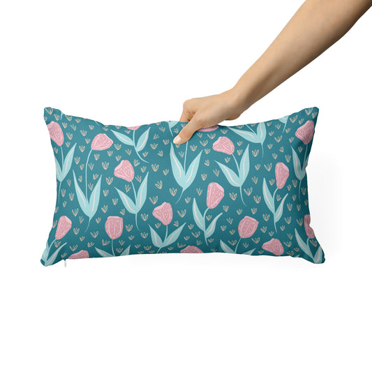 Modern Whimsical Tulip Flowers - Rectangle Cushion