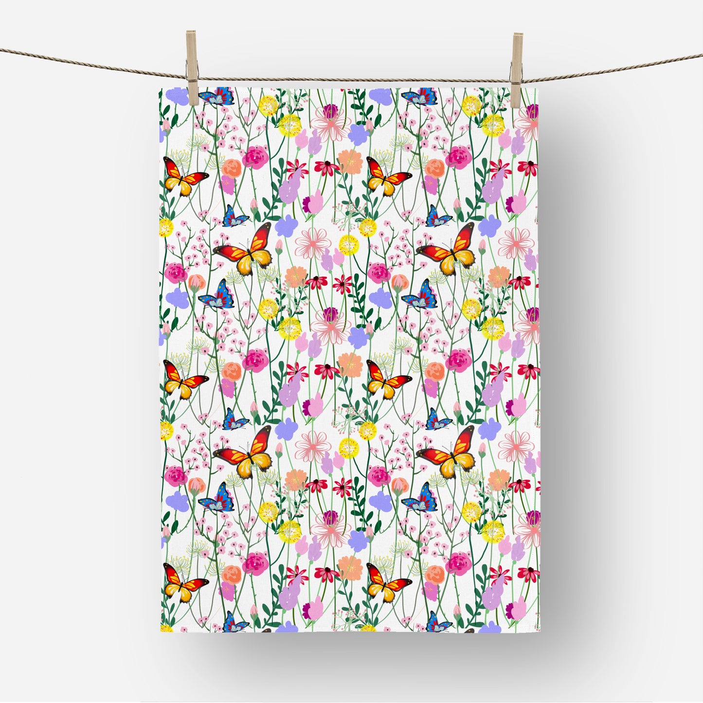 Spring Flowers Blossom Tea Towel