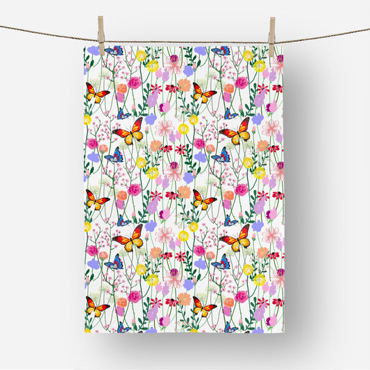Spring Flowers Blossom Tea Towel