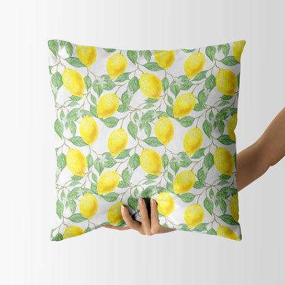 Citrus Lemon Fruit Square Cushion