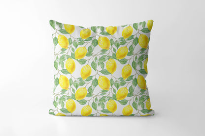 Citrus Lemon Fruit Square Cushion