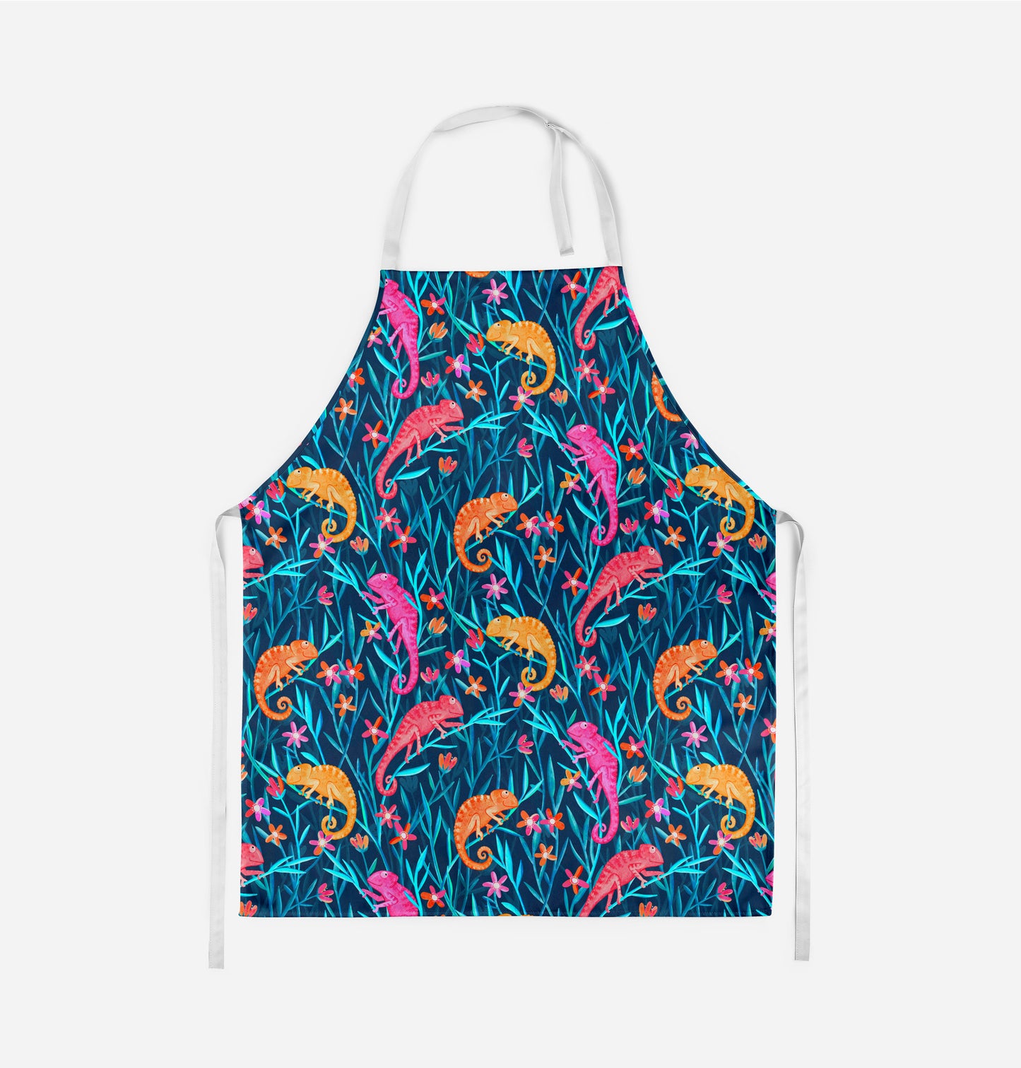 Colorful Chameleons in the Wild Grass Kids Apron