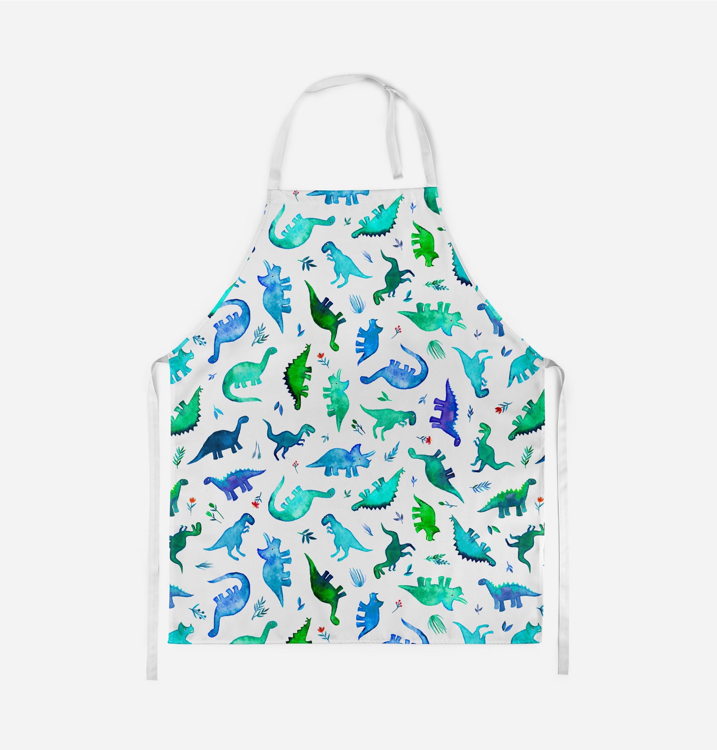 Tiny Tossed Dinos in Blue and Green Kids Apron