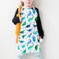 Tiny Tossed Dinos in Blue and Green Kids Apron