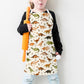 Tiny Mustard and Olive Green Dinos Kids Apron