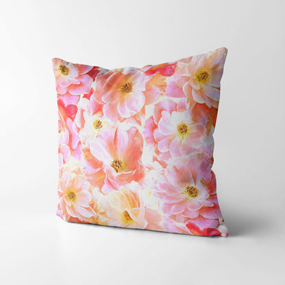 Roses in candy Square Cushion