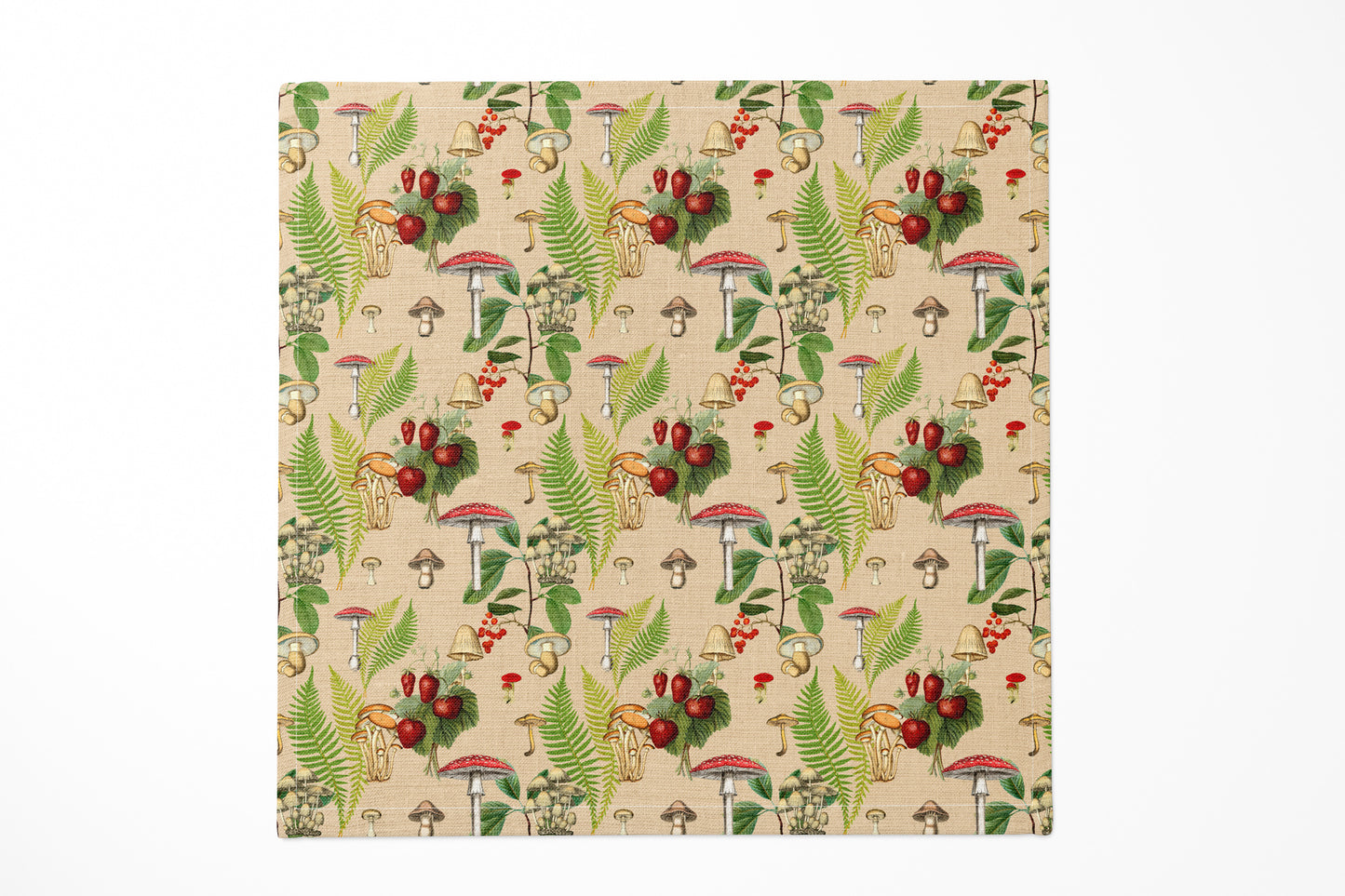 Forest Wild Flowers Mushrooms II Dinner Napkin