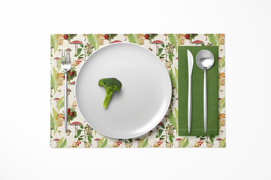 Forest Wild Flowers Mushrooms Placemat