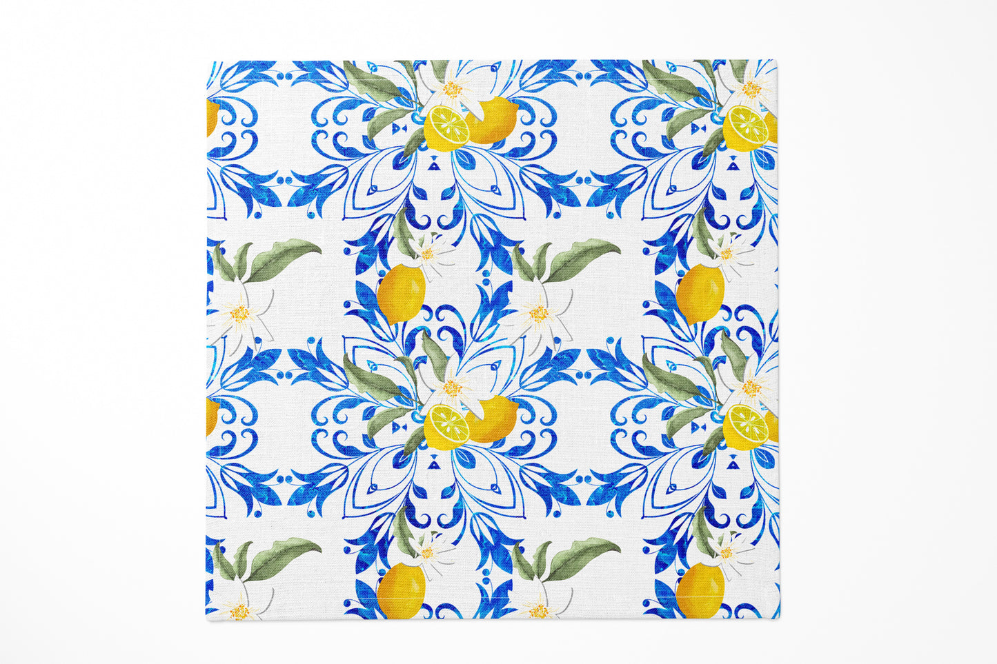 Citrus Floral Mediterranean Style lemon Fruit Dinner Napkin