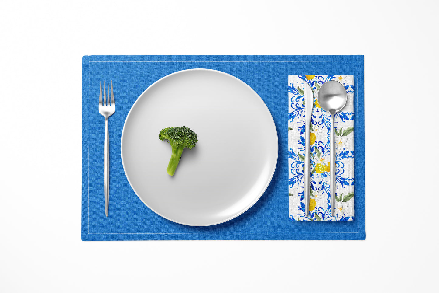 Citrus Floral Mediterranean Style lemon Fruit Dinner Napkin