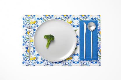 Citrus Floral Mediterranean Style lemon Fruit Placemat