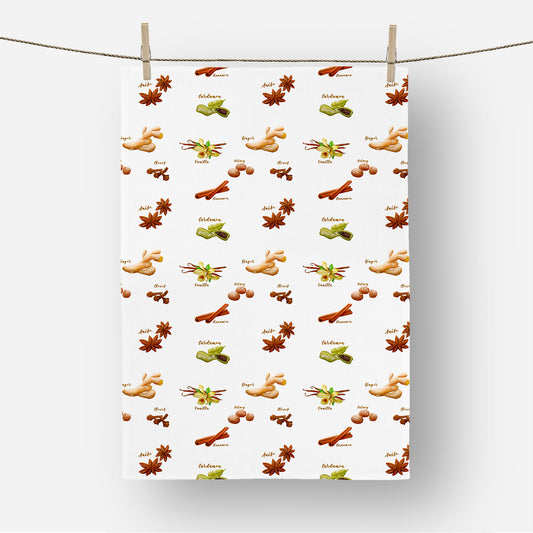 Spices Herbs Tea Towel
