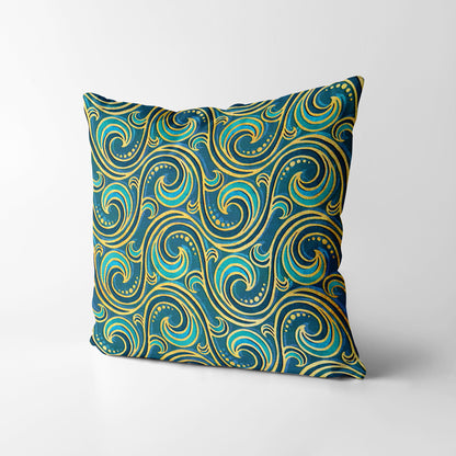 Mermaid rococo ocean waves Square Cushion