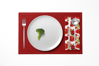 Fruits Flowers Pomegranate Roses Art Dinner Napkin
