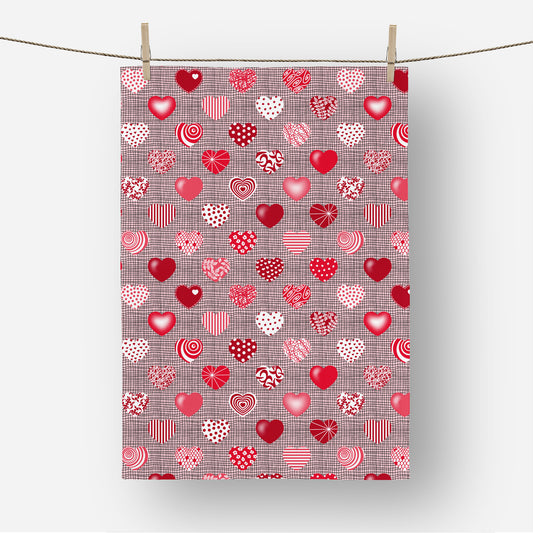 Valentine hearts III - Tea Towel