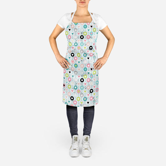 Hearts in circles - Adult Apron