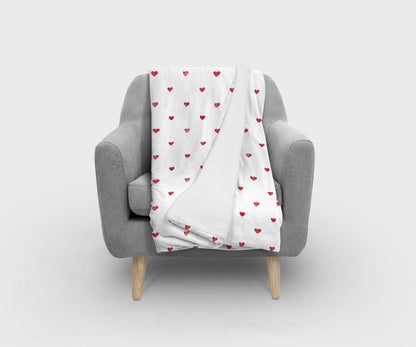 Watercolour hearts - Blanket