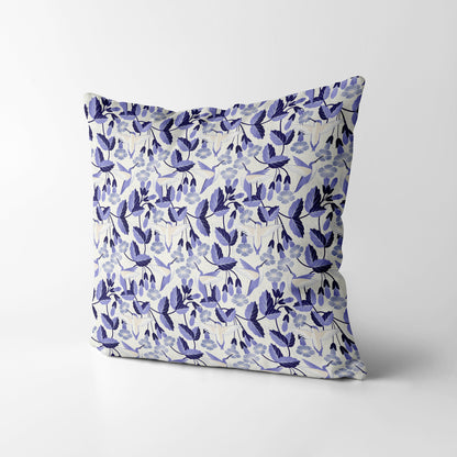 Hummingbirds and Trumpet Flowers Square Cushion