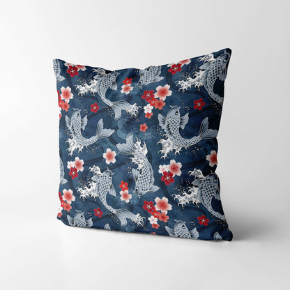Koi sakura blosso Square Cushion