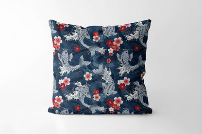Koi sakura blosso Square Cushion