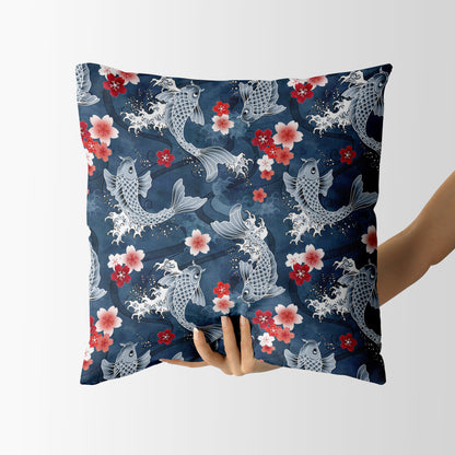 Koi sakura blosso Square Cushion