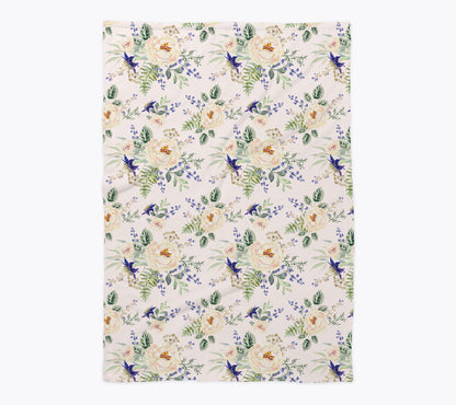 Cream Peony Flowers Baby Blanket